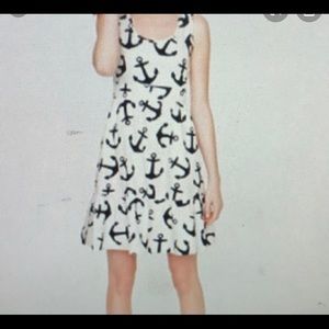 J. Crew Navy/White Dizzy Anchor nautical dress 6